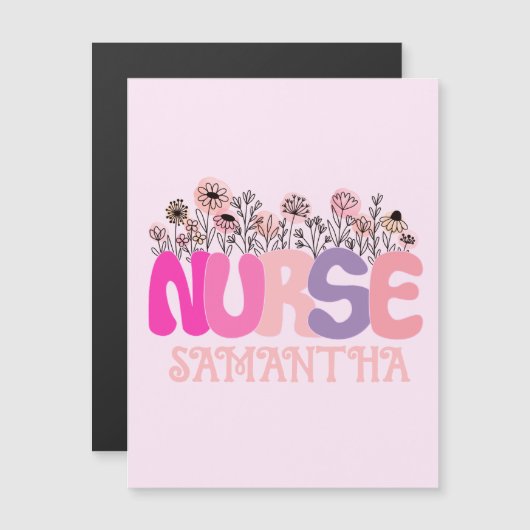 Floral Nurse Magnetkarte (Vorne/Hinten)