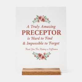 Floral Nurse Preceptor Thank You Mentor Gift Acrylschild