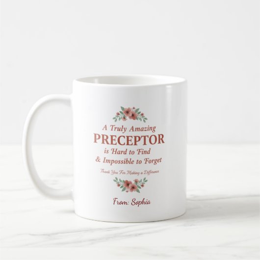 Floral Nurse Preceptor Thank You Mentor Gift Kaffeetasse (Links)
