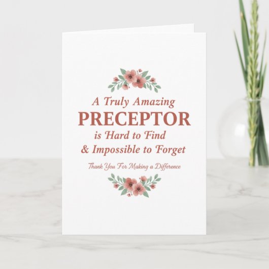Floral Nurse Preceptor Thank You Mentor Gift Karte (Vorderseite)