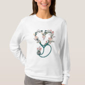 Floral Nurse Stethoscope T-Shirt – Soft Pastel  (Vorderseite)