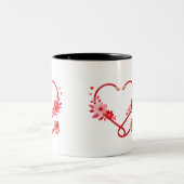 Floral Nurse Stethoscope  Zweifarbige Tasse (Mittel)