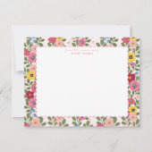Floral Nursery Hand Drawn Scallop Border Note Card Einladung (Vorderseite)