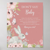 Floral Oaster Baby Shower Say Baby Game nicht Poster (Vorne)