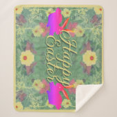 Floral Oaster Bunnies mit Text Sherpadecke (Vorderseite)
