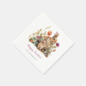 Floral Oaster Bunnies Serviette (Ecke)