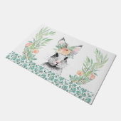 Floral Oaster Bunny Fußmatte (Schrägansicht)