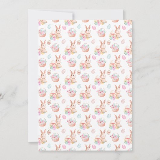 Floral Oaster Bunny Geburtstag Einladung (Rückseite)