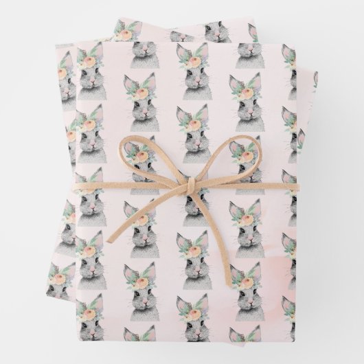 Floral Oaster Bunny Geschenkpapier Set (Beispiel)
