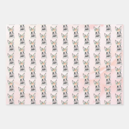 Floral Oaster Bunny Geschenkpapier Set (Vorderseite)
