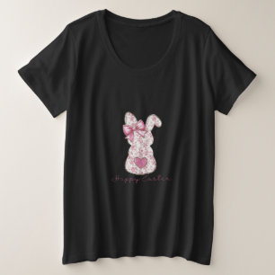 Floral Oaster Bunny Große Größe T-Shirt