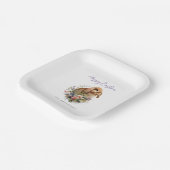 Floral Oaster Bunny Pappteller (Gewinkelt)