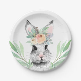 Floral Oaster Bunny Pappteller