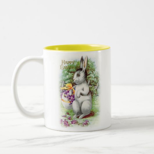 Floral Oaster Bunny Zweifarbige Tasse (Links)