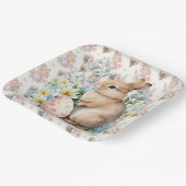 Floral Oaster Rabbit Pappteller (Gewinkelt)
