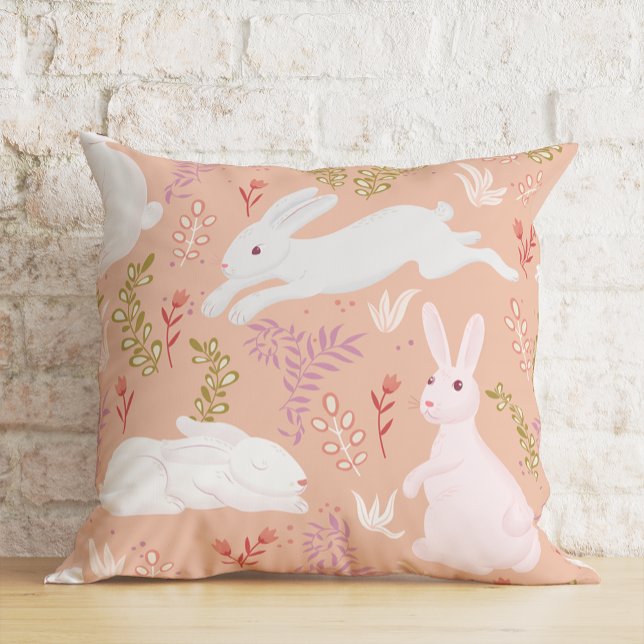 Floral Oaster Watercolor Bunny Kissen (Von Creator hochgeladen)
