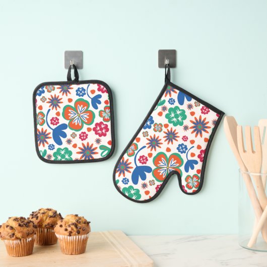 floral ofenhandschuh & Topflappen-Set (Insitu (Hängend))