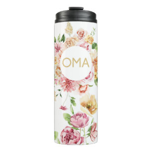 Floral Oma Gift Tumbler Thermosbecher