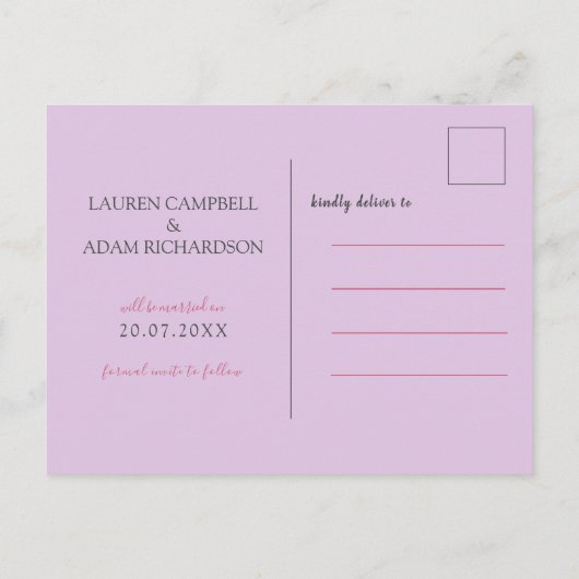 Floral Ombre Rosa und Lila Wasserfarbe Einladung (Rückseite)