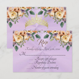 Floral on Lavender Quinceanera RSVP Karte