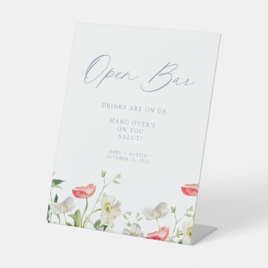 Floral Open Bar Sockelschild (Vorderseite)