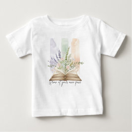 Floral Open Book Watercolor Art Baby T-shirt