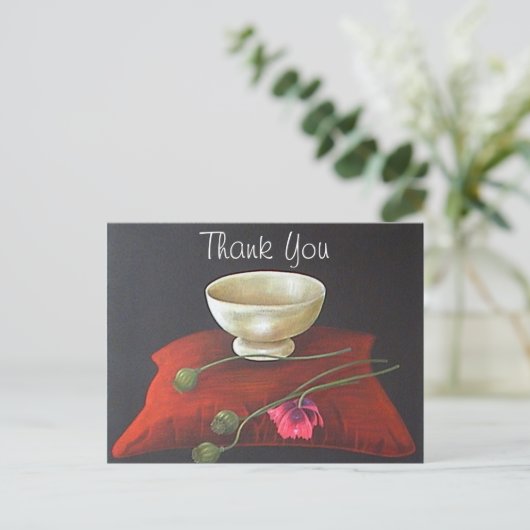 Floral Opium Poppy Vielen Dank Postkarte (Stehend Vorderseite)