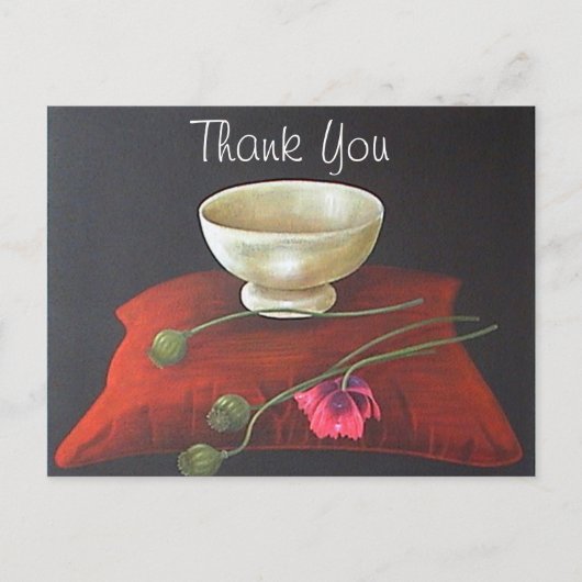 Floral Opium Poppy Vielen Dank Postkarte (Vorderseite)