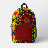 Floral Orange Bedruckter Rucksack (Vorderseite)