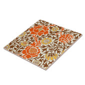 Floral, Orange Brown und Mustard Gold Fliese (Seite)