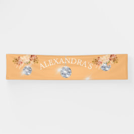 Floral Orange Disco Ball Banner