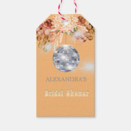 Floral Orange Disco Ball Brautparty Aufkleber Geschenkanhänger