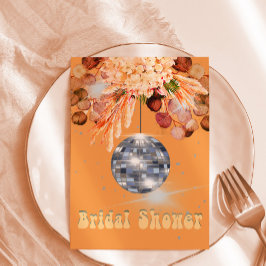 Floral Orange Disco Ball Brautparty Einladung