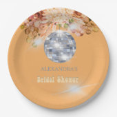 Floral Orange Disco Ball Brautparty Pappteller (Vorderseite)