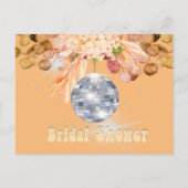 Floral Orange Disco Ball Brautparty Postkarte (Rückseite)