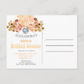 Floral Orange Disco Ball Brautparty Postkarte (Vorderseite)