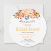 Floral Orange Disco Ball Bridal Dusche Einladung (Rückseite)