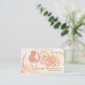 Floral Orange Doula Birth Coach schwanger Visitenkarte (Stehend Vorderseite)