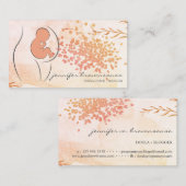 Floral Orange Doula Birth Coach schwanger Visitenkarte (Vorne/Hinten)
