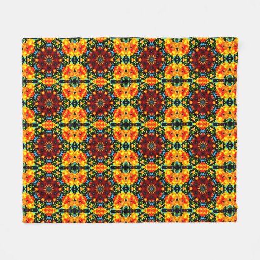 Floral Orange Fleecedecke (Vorderseite (Horizontal))