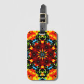 Floral Orange Gepäckanhänger (Vorderseite Vertikal)