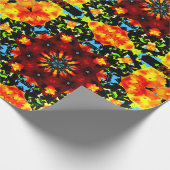 Floral Orange Geschenkpapier (Ecke)