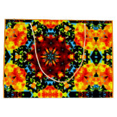 Floral Orange Große Geschenktüte (Rückseite)