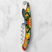 Floral Orange Kellnermesser (Vorderseite)