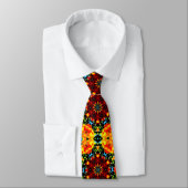 Floral Orange Krawatte (Gebunden)