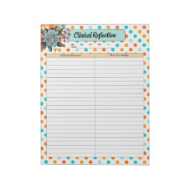 Floral Orange n Blue Polka Do_ Klinische Reflektio Notizblock
