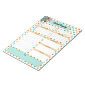 Floral Orange n Blue Polka Dot _ Klinische Planung Notizblock (angewinkelt)