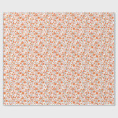 Floral Orange Pastell weiß Nahtlos Geschenkpapier (Flach)