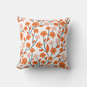 Floral Orange Pastell weiß Nahtlos Kissen