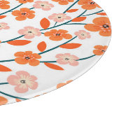 Floral Orange Pastell weiß Nahtlos Schneidebrett (Ecke)